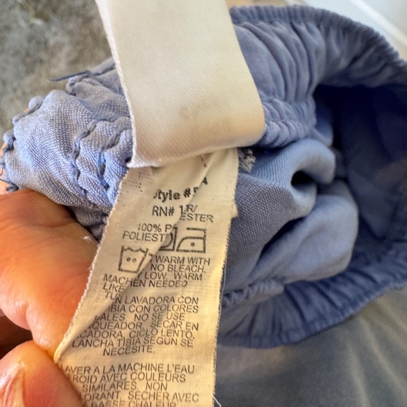 Spread Good Cheer Scrub Pants Light Blue Womens Size XS - Picture 7 of 7